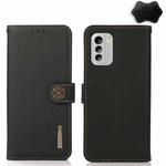 For Nokia G60 5G KHAZNEH Custer Genuine Leather RFID Phone Case(Black)