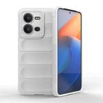 For vivo V25 5G Global Magic Shield TPU + Flannel Phone Case(White)