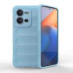 For vivo V25 5G Global Magic Shield TPU + Flannel Phone Case(Light Blue)