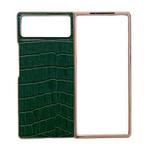 For Xiaomi Mix Fold 2 Crocodile Texture Genuine Leather Electroplating Phone Case(Dark Green)