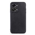 For OnePlus Nord 2T Lambskin Texture Genuine Leather Phone Case(Black)