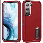 For Samsung Galaxy S23+ 5G 3 in 1 Rugged Holder Phone Case(Red+Black)