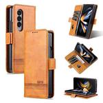 For Samsung Galaxy Z Fold3 5G AZNS Magnetic Calf Texture Horizontal Flip Leather Phone Case(Light Brown)