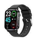 F100 1.7 inch HD Square Screen TPU Strap Smart Watch Supports Body Temperature Monitoring/Blood Oxygen Monitoring(Black)