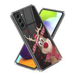 For Samsung Galaxy S22 5G Christmas Patterned Clear TPU Phone Cover Case(Funny Elk)