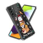 For Samsung Galaxy S22 5G Christmas Patterned Clear TPU Phone Cover Case(Elk Puppy)