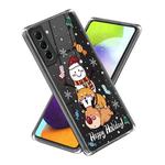 For Samsung Galaxy S22+ 5G Christmas Patterned Clear TPU Phone Cover Case(Elk Puppy)