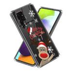 For Samsung Galaxy S22 Ultra 5G Christmas Patterned Clear TPU Phone Cover Case(Cute Elk)