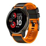 For Samsung Galaxy Watch 5 40mm / 44mm Plain Weave Two-color Silicone Watch Band(Black Orange)
