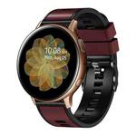 For Samsung Galaxy Watch 5 40mm / 44mm Plain Weave Two-color Silicone Watch Band(Wine Red Black)