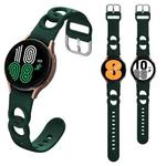 For Samsung Galaxy Watch 5 40mm / 44mm Hollowed Double Loop Silicone Watch Band(Green)