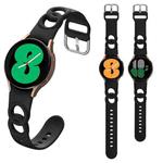 For Samsung Galaxy Watch 5 40mm / 44mm Hollowed Double Loop Silicone Watch Band(Black)