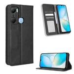 For Infinix Hot 12 Pro X668C Magnetic Buckle Retro Texture Leather Phone Case(Black)