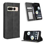 For Google Pixel 7 Pro 5G Magnetic Buckle Retro Texture Leather Phone Case(Black)