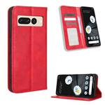 For Google Pixel 7 Pro 5G Magnetic Buckle Retro Texture Leather Phone Case(Red)