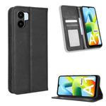 For Xiaomi Redmi A1 Magnetic Buckle Retro Texture Leather Phone Case(Black)