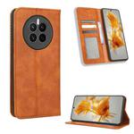 For Huawei Mate 50 Magnetic Buckle Retro Texture Leather Phone Case(Brown)