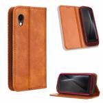 For Cubot Pocket / P50 Magnetic Buckle Retro Texture Leather Phone Case(Brown)