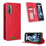 For Blackview BV7100 Magnetic Buckle Retro Texture Leather Phone Case(Red)