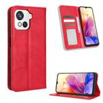 For Blackview OSCAL C80 Magnetic Buckle Retro Texture Leather Phone Case(Red)