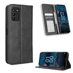 For Nokia G100 Magnetic Buckle Retro Texture Leather Phone Case(Black)