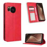 For Sharp Aquos Sense7 Plus Magnetic Buckle Retro Texture Leather Phone Case(Red)