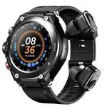 T92 1.28 inch IPS Touch Screen 2 in 1 Bluetooth Headset Smart Watch, Support Heart Rate Monitoring/Bluetooth Music(Black)