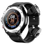 T92 1.28 inch IPS Touch Screen 2 in 1 Bluetooth Headset Smart Watch, Support Heart Rate Monitoring/Bluetooth Music(Silver)