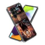 For Samsung Galaxy S23 Ultra 5G Colored Drawing Clear TPU Phone Protective Case(Reflection Lion)