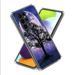 For Samsung Galaxy S23 Ultra 5G Colored Drawing Clear TPU Phone Protective Case(Moon Tree)