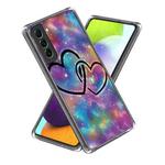 For Samsung Galaxy S23+ 5G Colored Drawing Clear TPU Phone Protective Case(Heart)