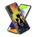 For Samsung Galaxy S23+ 5G Colored Drawing Clear TPU Phone Protective Case(Graffiti Cat)