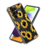 For Samsung Galaxy S23 Ultra 5G Colored Drawing Clear TPU Phone Protective Case(Sunflowers)