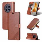 For Huawei Mate 50 Pro AZNS Sheepskin Texture Flip Leather Phone Case(Brown)