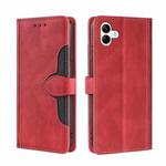 For Samsung Galaxy A04 Skin Feel Magnetic Buckle Leather Phone Case(Red)