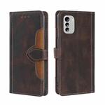 For Nokia G60 5G Skin Feel Magnetic Buckle Leather Phone Case(Brown)