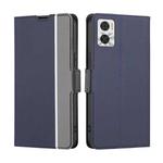 For Motorola Moto E22/E22i Twill Texture Side Buckle Leather Phone Case(Blue)