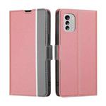 For Nokia G60 5G Twill Texture Side Buckle Leather Phone Case(Pink)