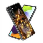 For Samsung Galaxy S23 5G Colored Drawing Clear TPU Phone Protective Case(Kitten Under Light)