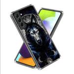 For Samsung Galaxy S23 5G Colored Drawing Clear TPU Phone Protective Case(Planet Wolf)