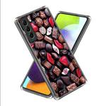 For Samsung Galaxy S23+ 5G Colored Drawing Clear TPU Phone Protective Case(Chocolate Beans)