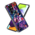 For Samsung Galaxy S23 Ultra 5G Colored Drawing Clear TPU Phone Protective Case(Solid Hexagon)