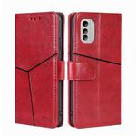 For Nokia G60 5G Geometric Stitching Horizontal Flip Leather Phone Case(Red)