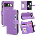 For Google Pixel 7 Pro 5G Litchi Texture Zipper Leather Phone Case(Purple)