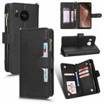 For Sharp Aquos Sense7 Plus Litchi Texture Zipper Leather Phone Case(Black)