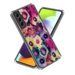 For Samsung Galaxy S23 5G Colored Drawing Clear TPU Phone Protective Case(Alphabet Flower)