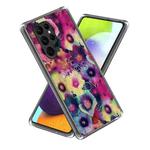 For Samsung Galaxy S23 Ultra 5G Colored Drawing Clear TPU Phone Protective Case(Alphabet Flower)