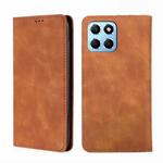 For Honor X8 5G/X6 Skin Feel Magnetic Horizontal Flip Leather Phone Case(Light Brown)