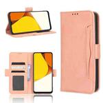 For vivo Y35 4G / Y22s 4G / Y22 4G 2022 Skin Feel Calf Texture Card Slots Leather Phone Case(Pink)