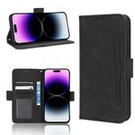 For iPhone 14 Pro Max Skin Feel Calf Texture Card Slots Leather Phone Case(Black)